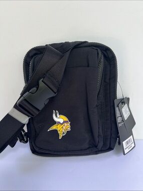 Logo brands Vikings Black Crossbody Sling Bag with Team Logo